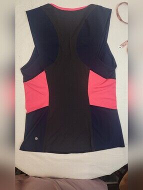 lululemon athletica Black Navy & Pink Colorblock Racerback Tank
